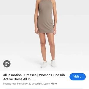 All in motion, ribbed, slim fully lined out Brown Taupe  Sleeveless Dress